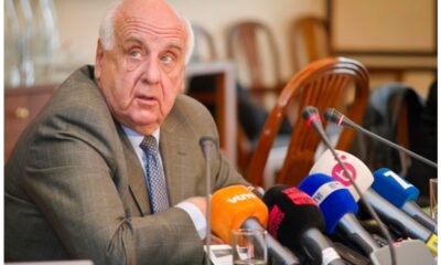 Count Étienne Davignon, then Chairman of the Board of Brussels Airlines, pictured on October 8, 2012. (Source: Jeune Afrique, photo by AURORE BELOT / BELGA / AFP)