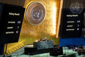 Copyright @nbcnews-The U.N. General Assembly Hall on Wednesday after the vote on a resolution declaring the trafficking of enslaved Africans “the gravest crime against humanity.”Manuel Elías / U.N. Photo