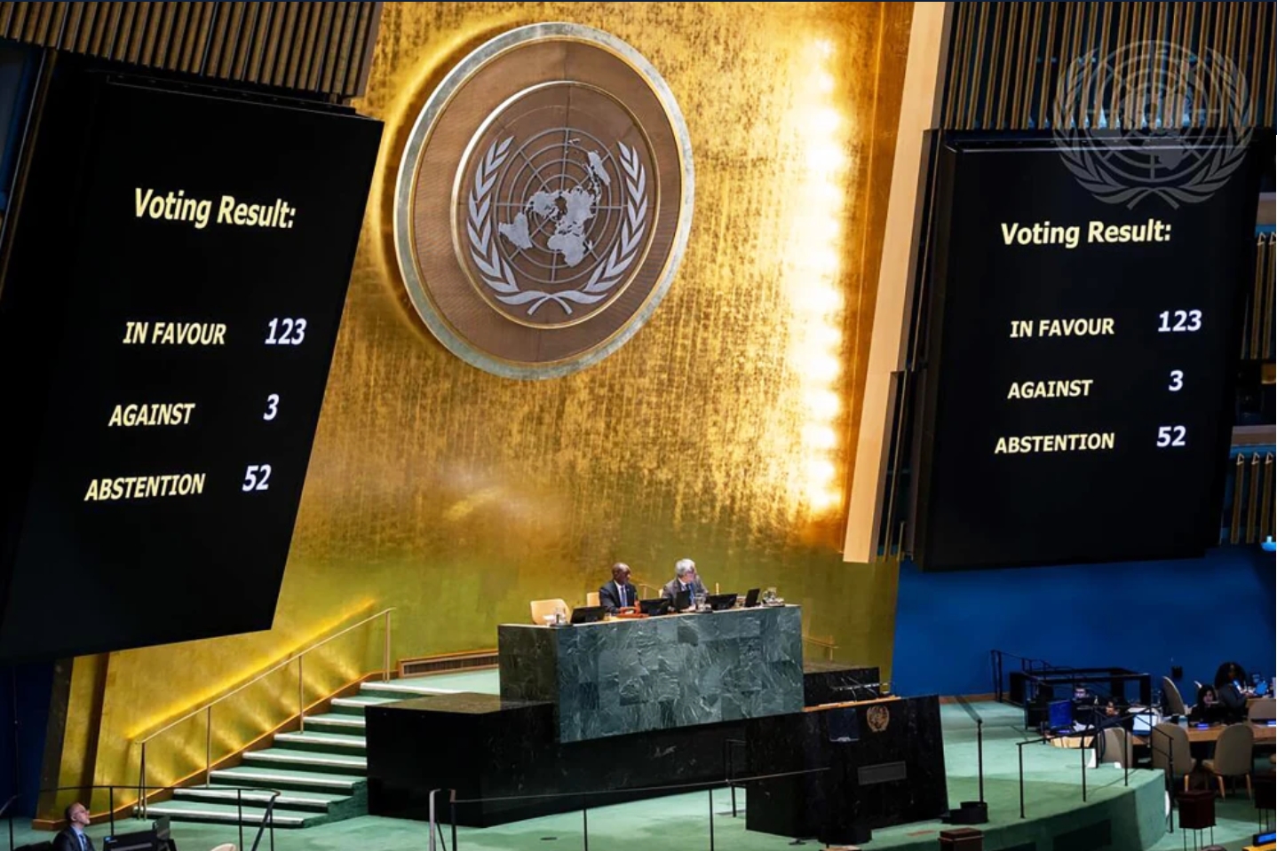 Copyright @nbcnews-The U.N. General Assembly Hall on Wednesday after the vote on a resolution declaring the trafficking of enslaved Africans “the gravest crime against humanity.”Manuel Elías / U.N. Photo