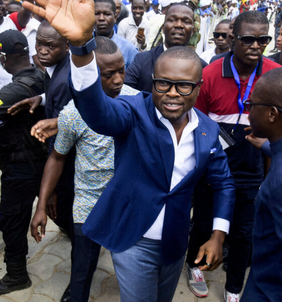 Romuald Wadagni campaigning in Cotonou, Benin, last month. He has been declared the country’s new president according to provisional results. Credit: Charles Placide Tossou/Reuters (via The New York Times)