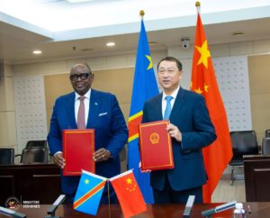 March 26th in Beijing-DR Congo's Minister Louis Watum and China's Minister of Natural Resources, Guan Zhi’ou, signing MoU.