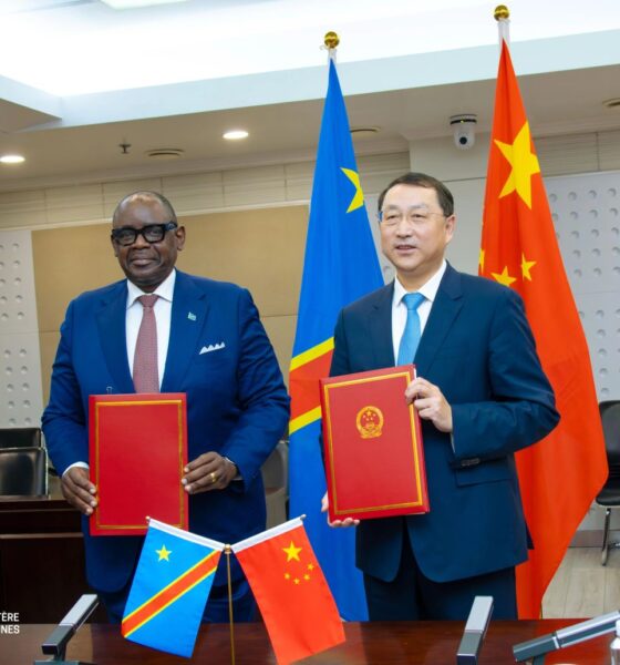 March 26th in Beijing-DR Congo's Minister Louis Watum and China's Minister of Natural Resources, Guan Zhi’ou, signing MoU.