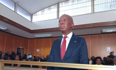Julius Malema, leader of the Economic Freedom Fighters, during his appearance at the East London Magistrate’s Court on Wednesday. (Source: witness.co.za)